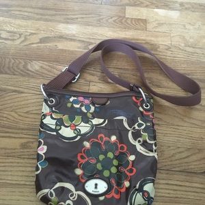 Fossil KeyPer Floral Coated Canvas Crossbody Purse